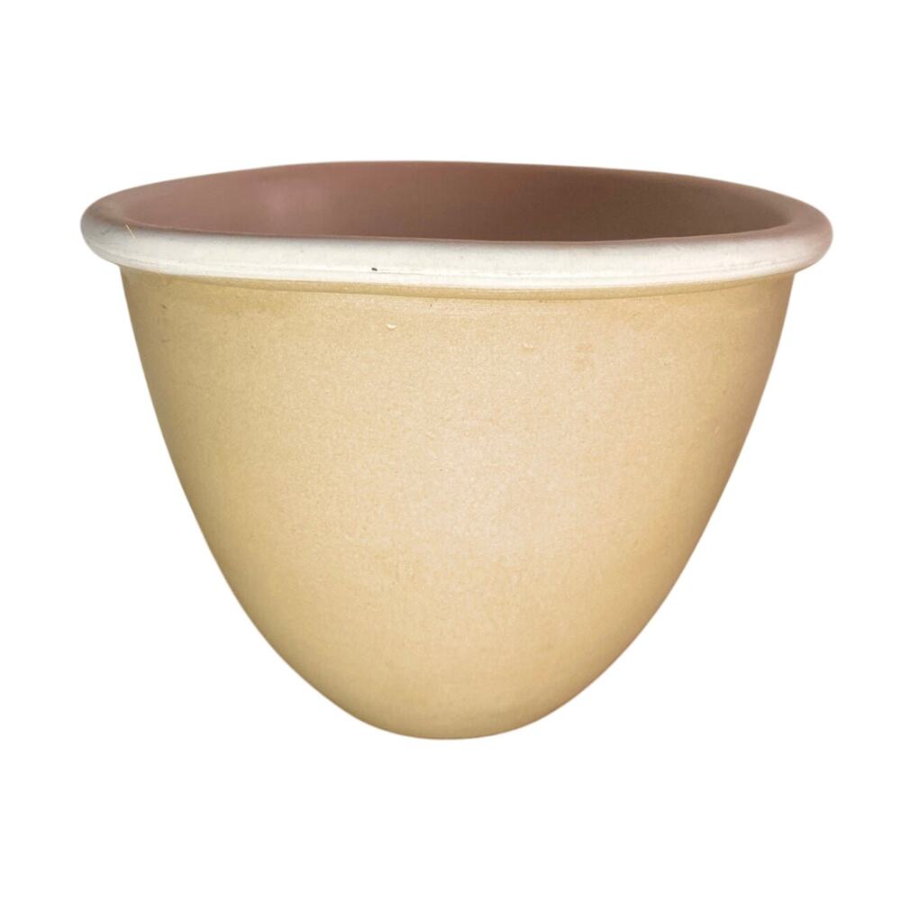 Bennington Pottery in Vermont. Beige taupe with white interior.